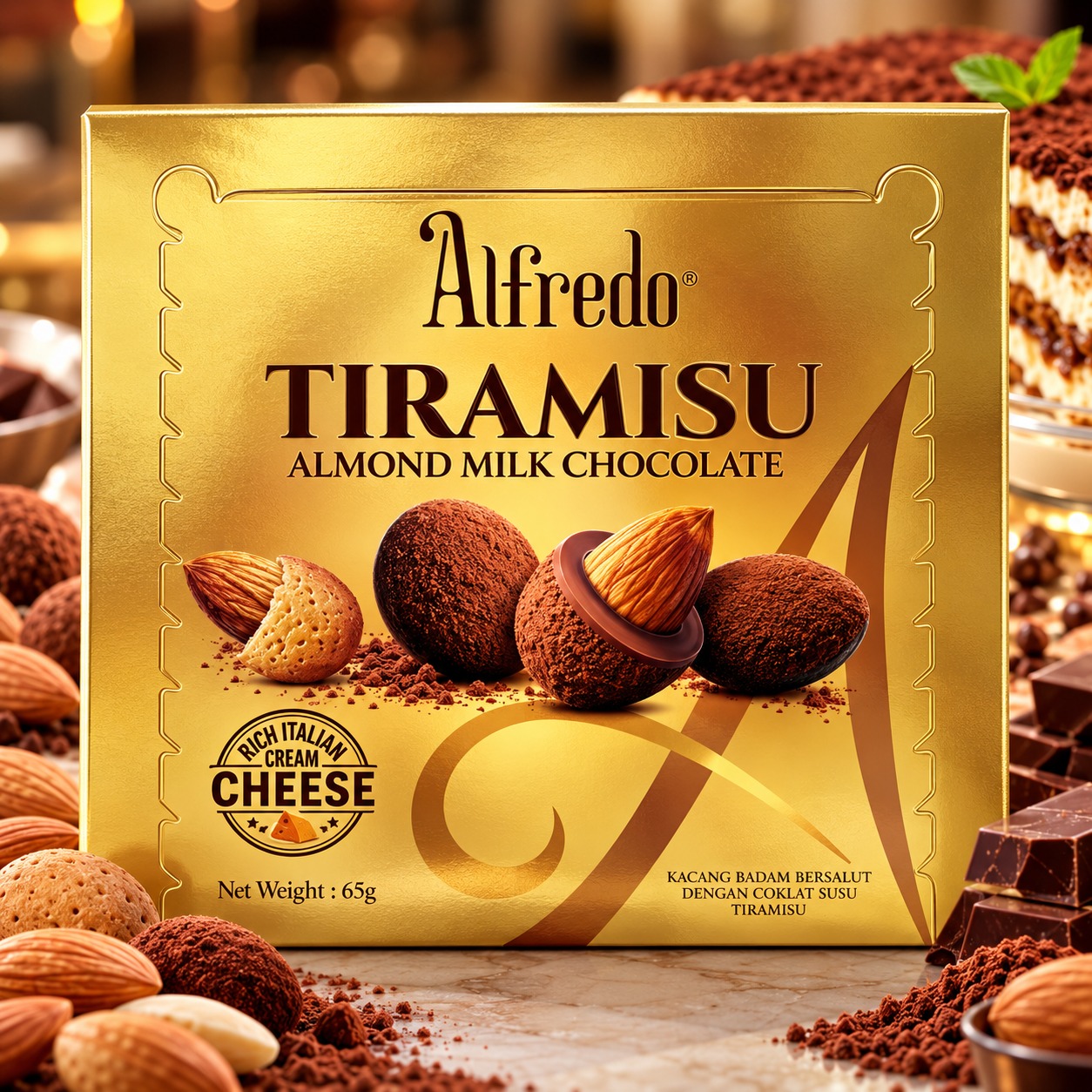 Alfredo Tiramisu Almond Milk Chocolate 180gm