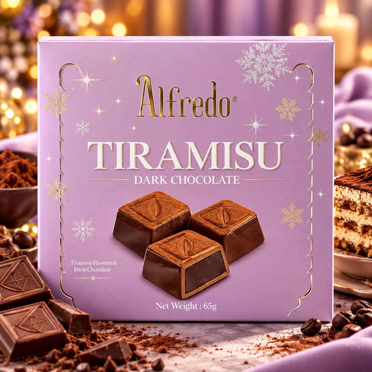 Alfredo Tiramisu Dark Chocolate 65gm