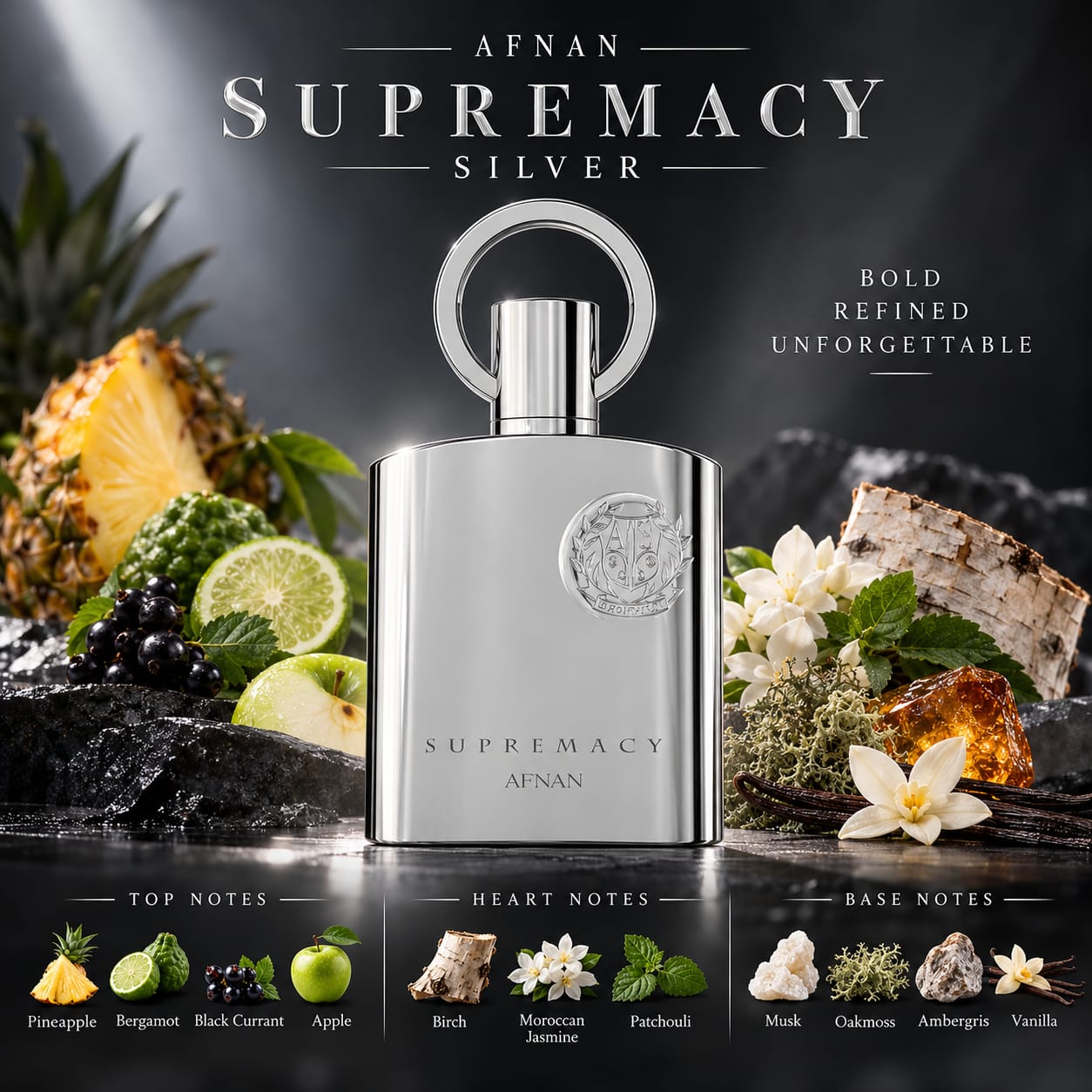 Afnan Supremacy Gift Set For Men 100ml Shower Gel + 100ml Perfume + 100ml After Shave Balm