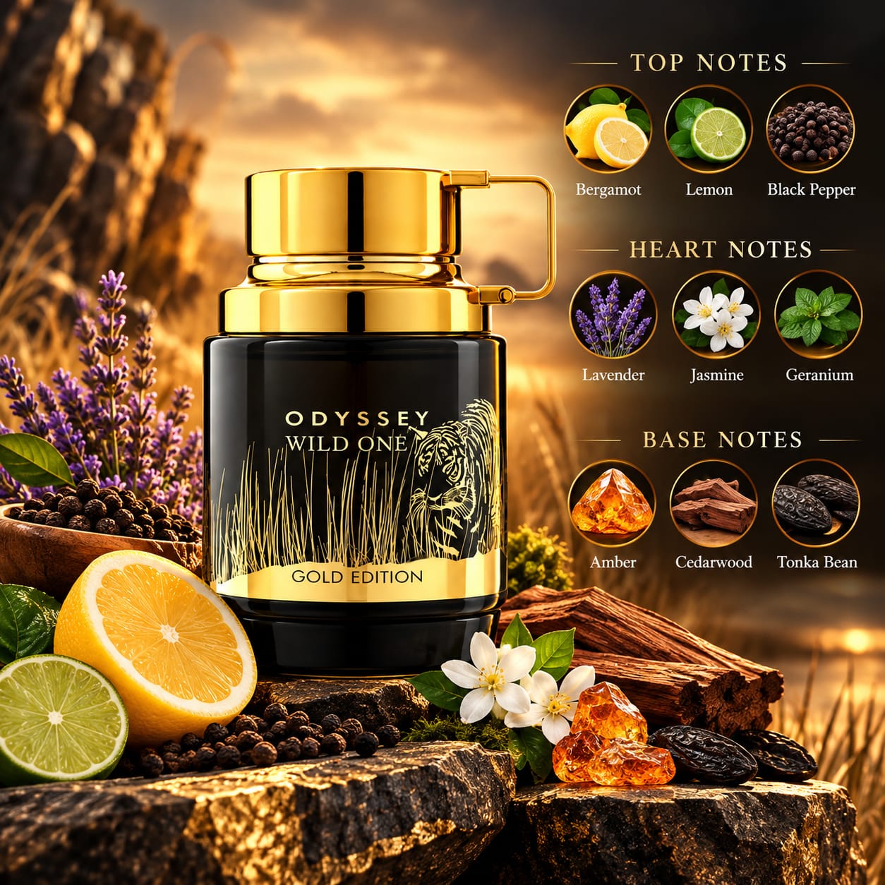 Armaf Odyssey Wild One Gold Edition Perfume For Men EDP 100ml