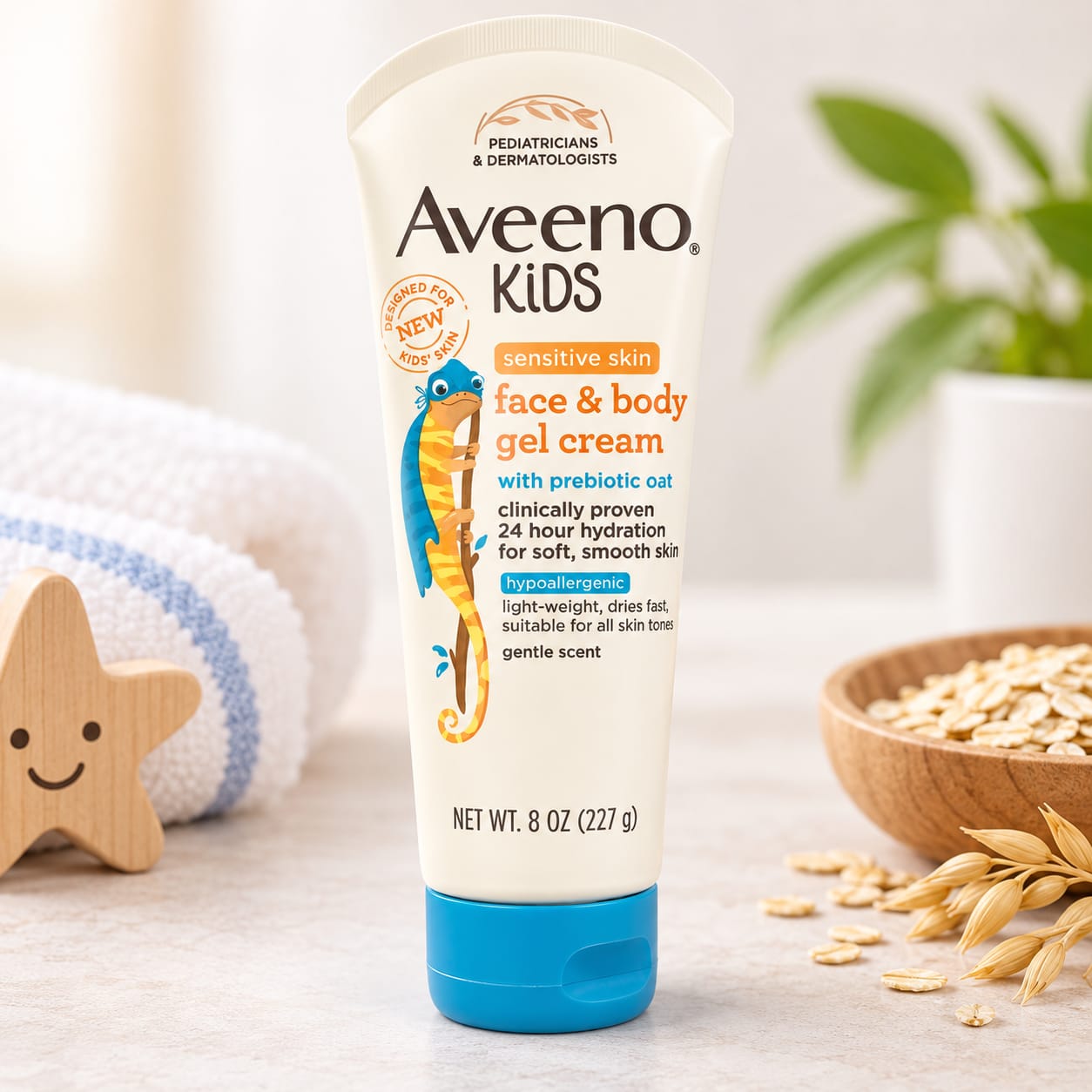 Aveeno Kids Sensitive Skin Face & Body Gel Cream With Prebiotic Oat