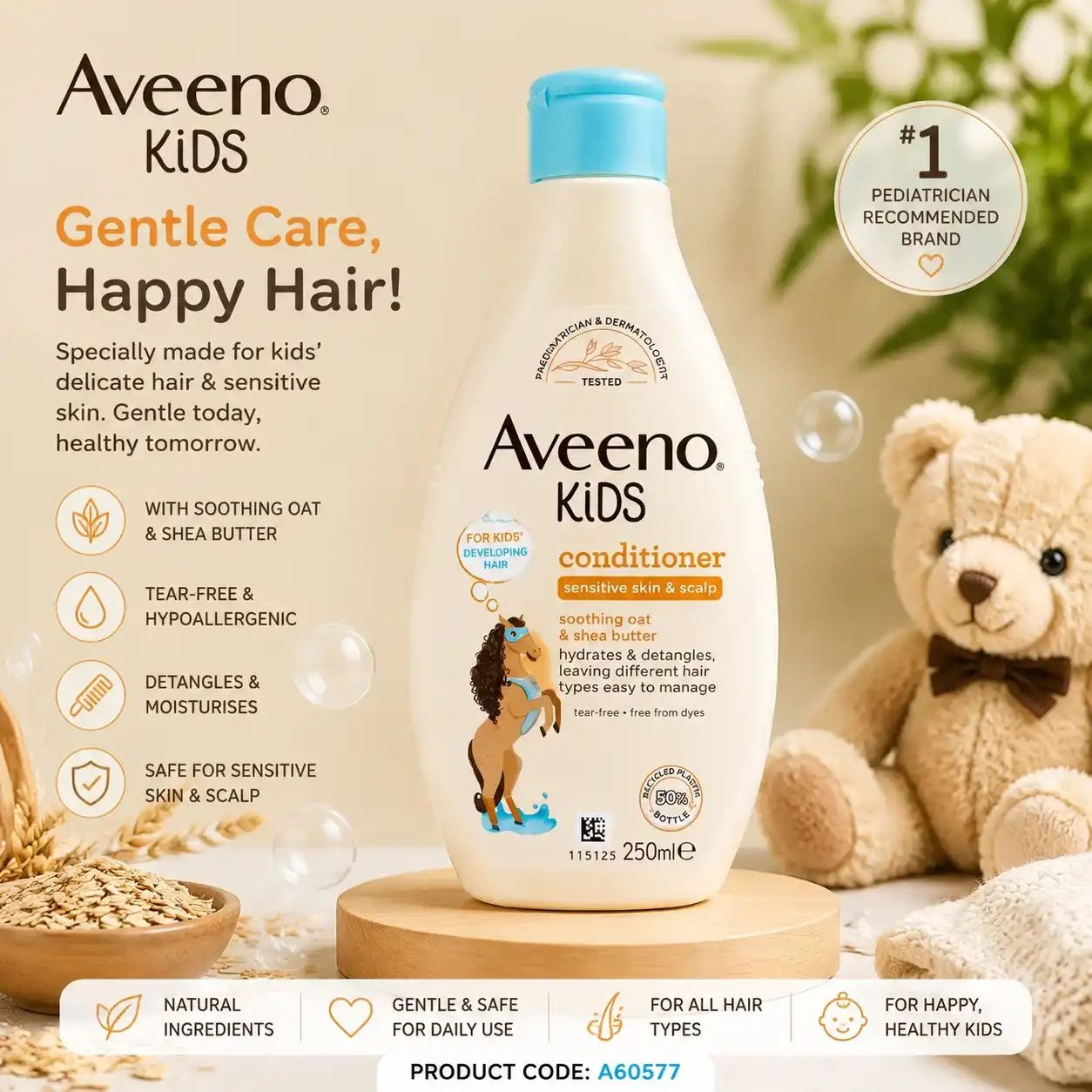 Aveeno Kids Conditioner Sensitive Skin & Scalp Soothing Oat & Shea Butter
