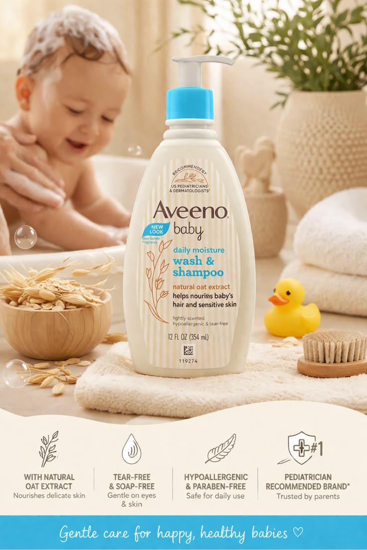 Aveeno Baby Daily Moisture Wash & Shampoo Natural Oat Extract