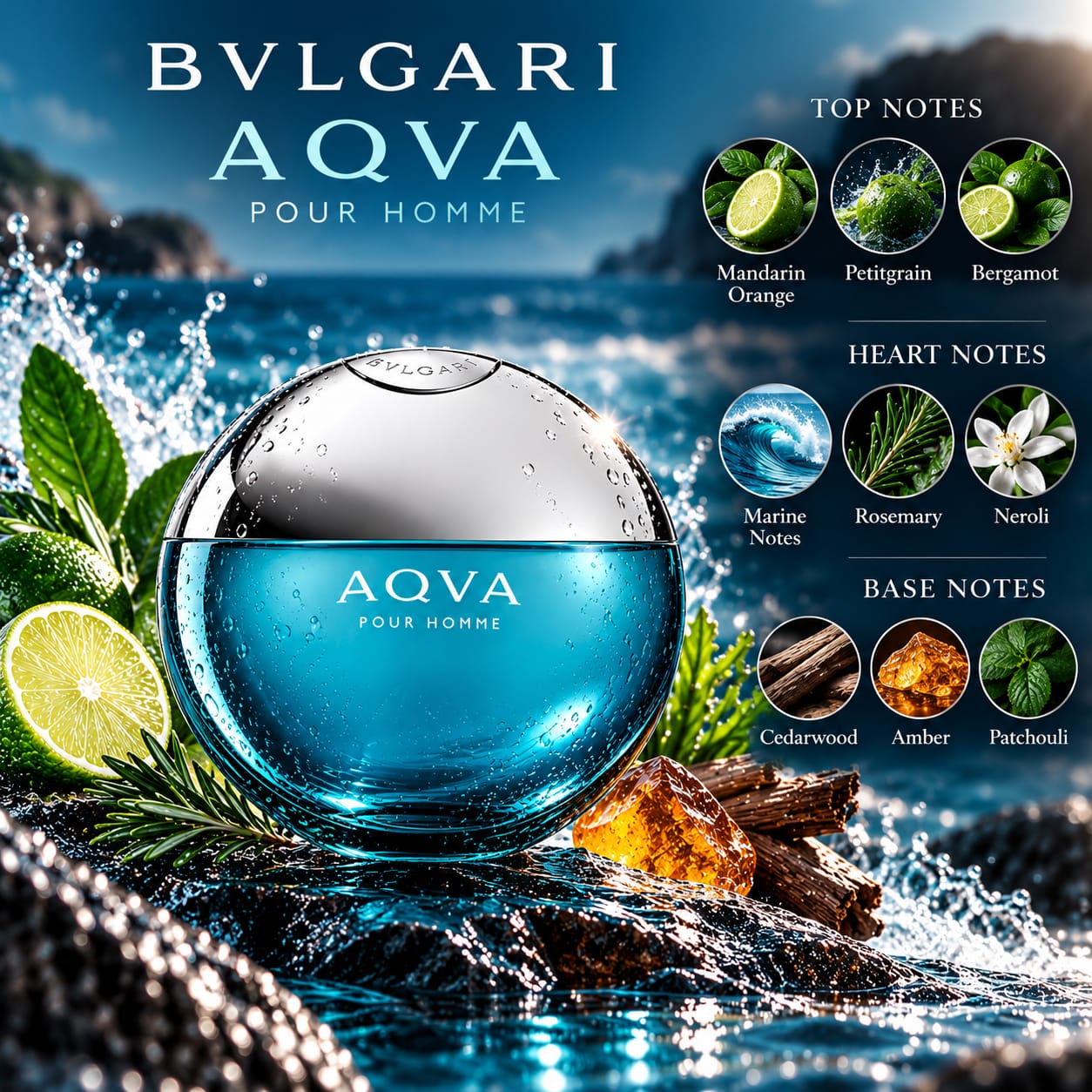 BVLGARI Aqua Pour Homme Perfume For Men EDT 100ml