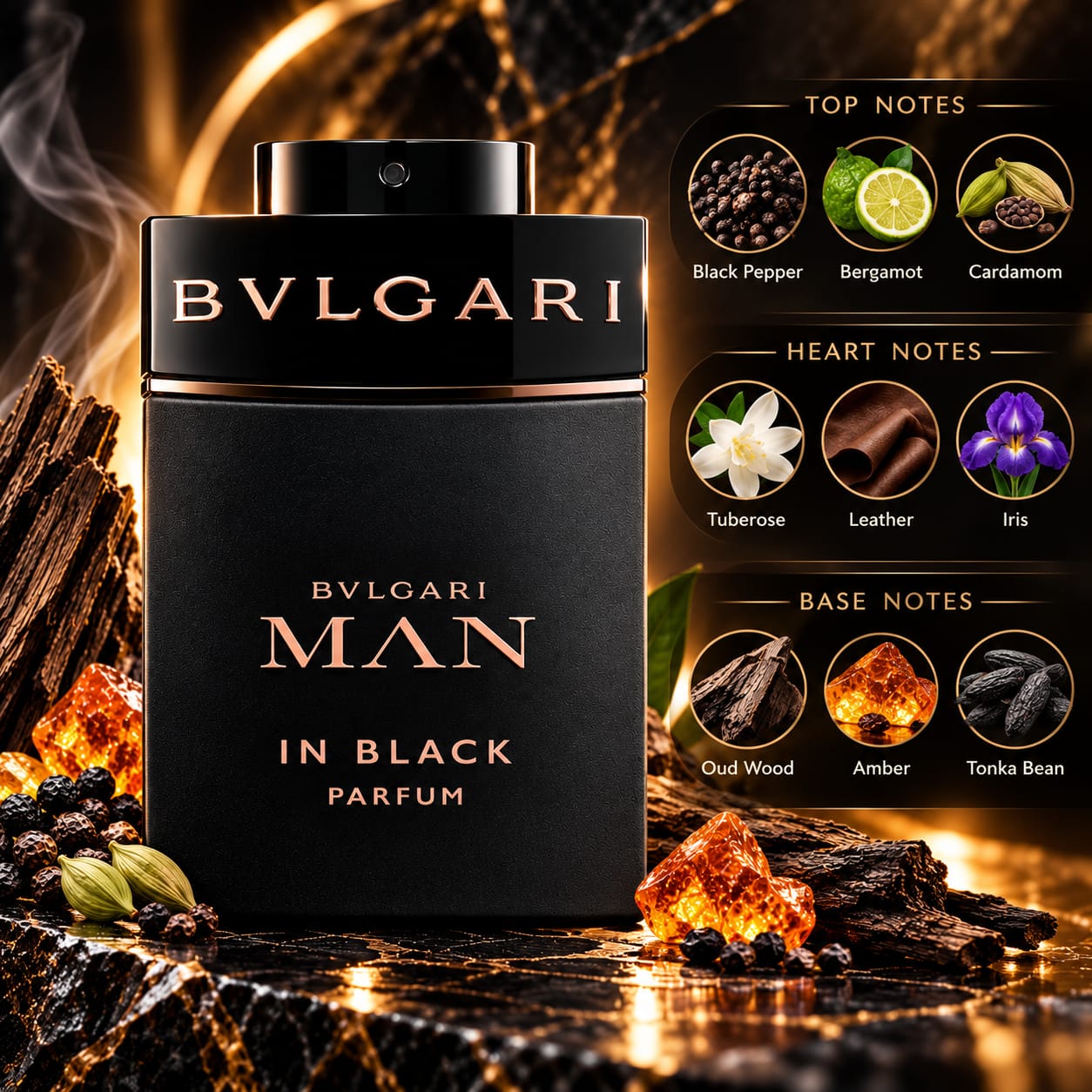 BVLGARI Man In Black Parfum Perfume For Men 100ml