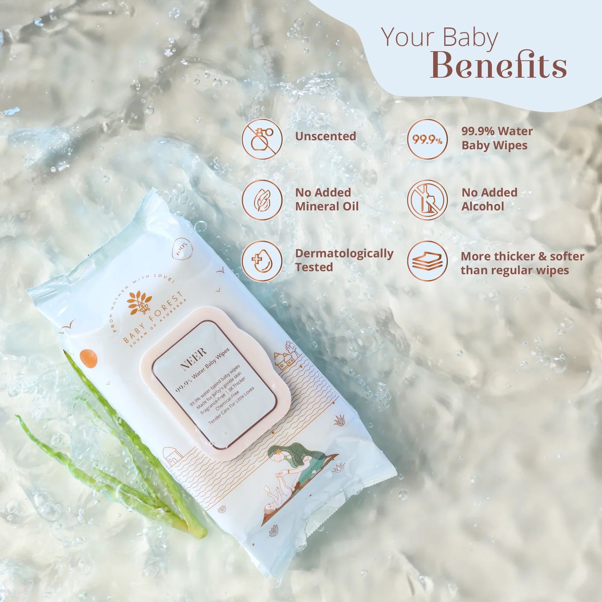 Baby Forest 99.9% Water Baby Wipes Neer
