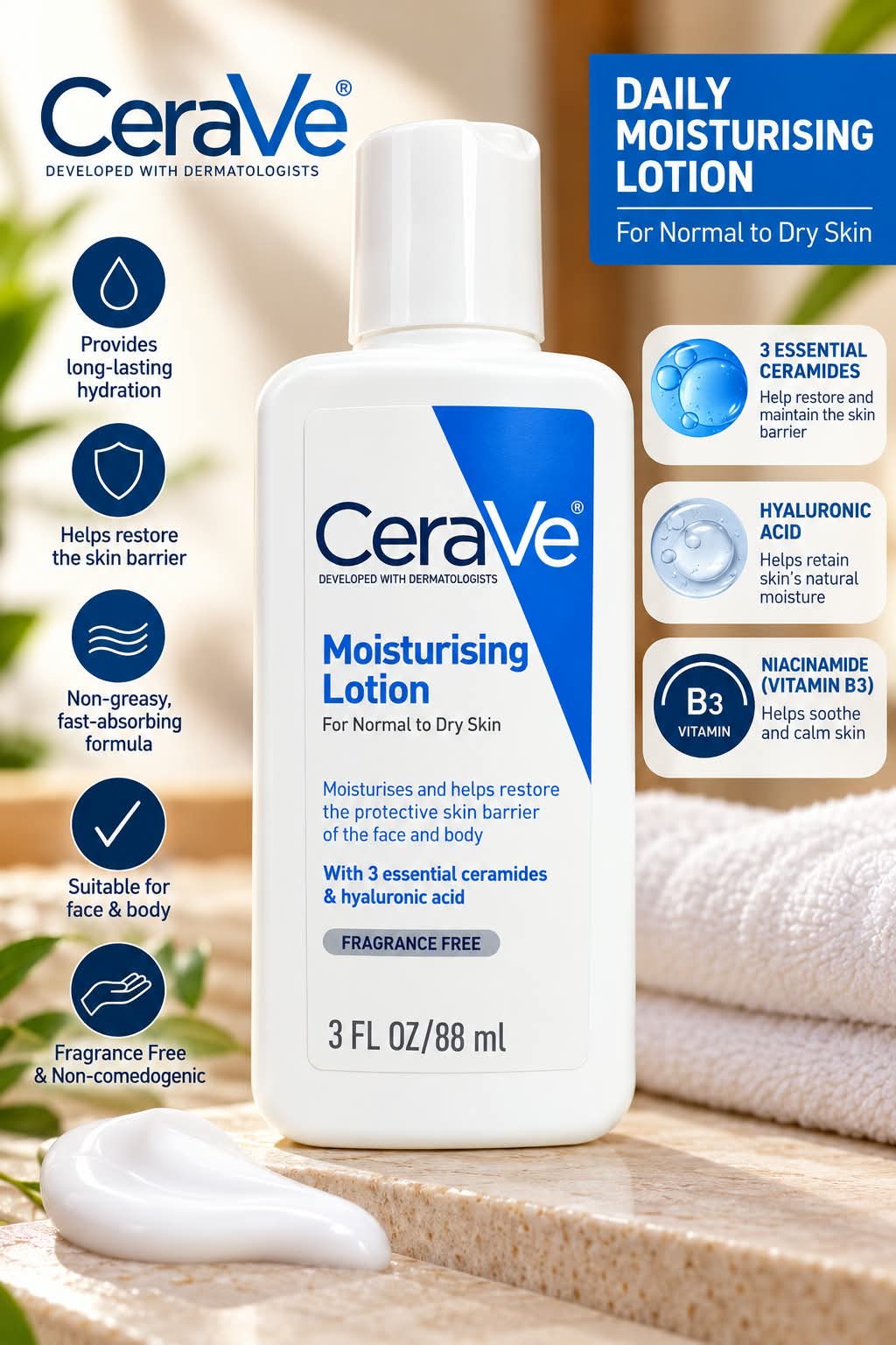 CeraVe Moisturising Lotion For Normal To Dry Skin