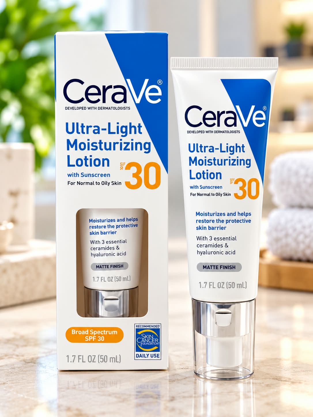 CeraVe Ultra Light Moisturizing Lotion With Sunscreen 30 spf For Normal To Oil Skin