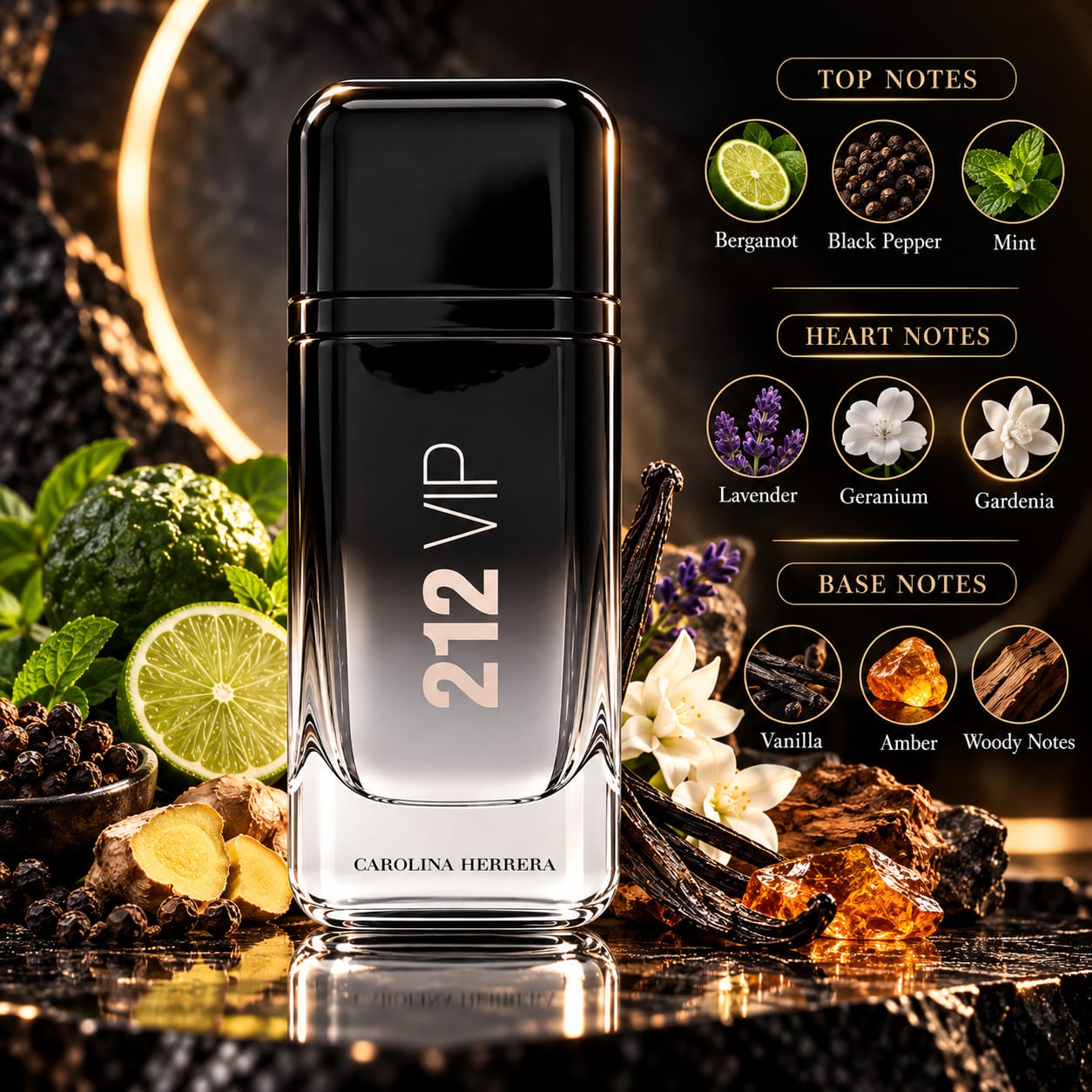Carolina Herrera 212 VIP Black NYC Perfume For Men EDP 200ml