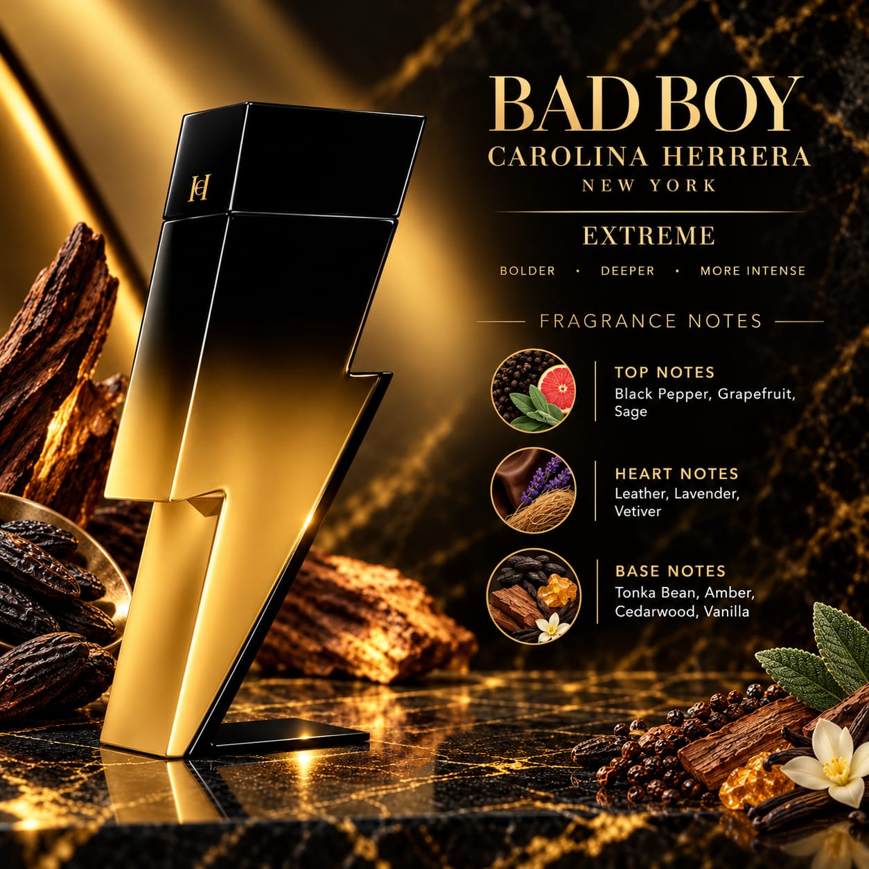Carolina Herrera Bad Boy Extreme Perfume For Men EDP Extreme 100ml