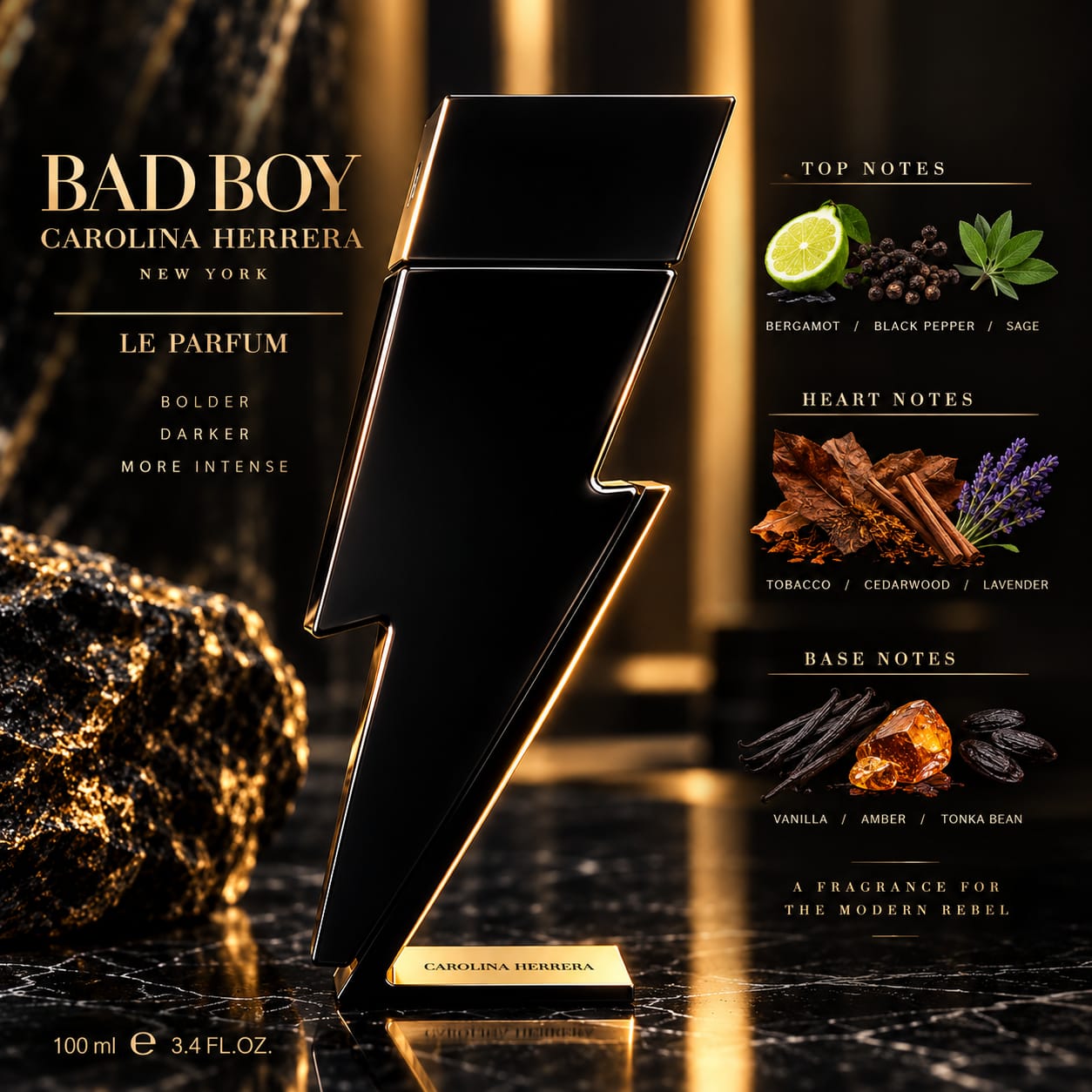 Carolina Herrera Bad Boy Le Parfum Perfume For Men EDP 100ml