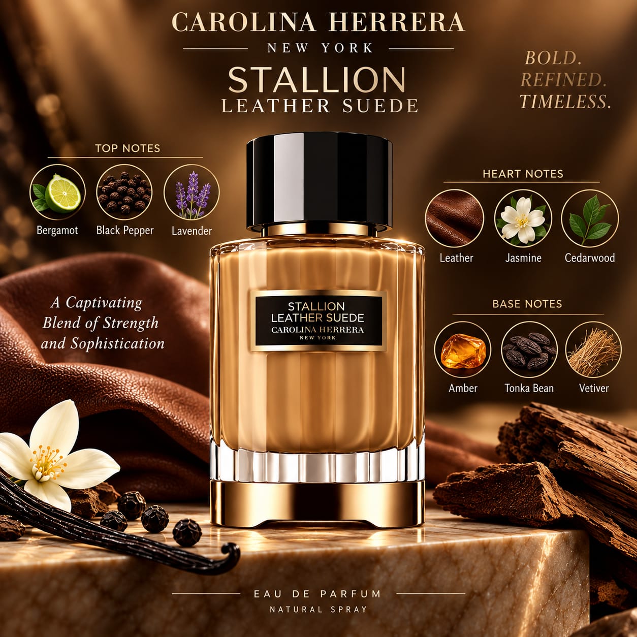 Carolina Herrera Stallion Leather Suede Perfume 100ml