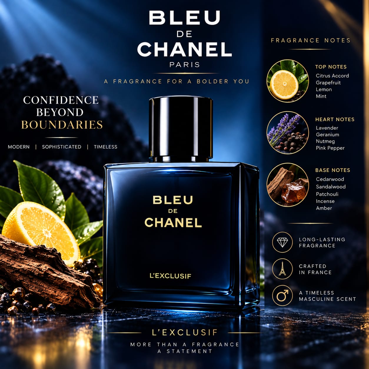 Chanel Bleu De Chanel L'Exclusif Parfum Perfume For Men 100ml