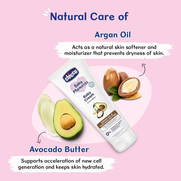Chicco Baby Moments Baby Cream for Babies with Argan Oil & Avocado Butter