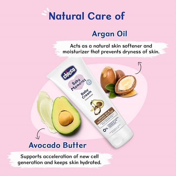 Chicco Baby Moments Baby Cream for Babies with Argan Oil & Avocado Butter