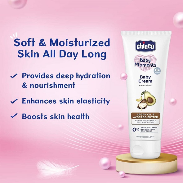 Chicco Baby Moments Baby Cream for Babies with Argan Oil & Avocado Butter
