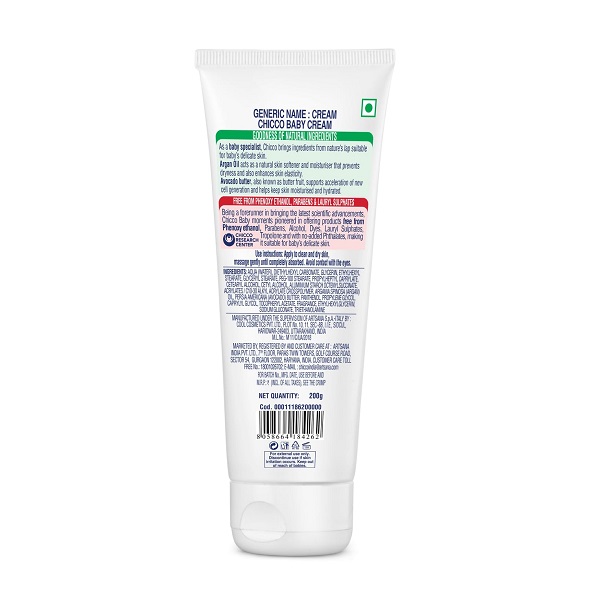 Chicco Baby Moments Baby Cream for Babies with Argan Oil & Avocado Butter