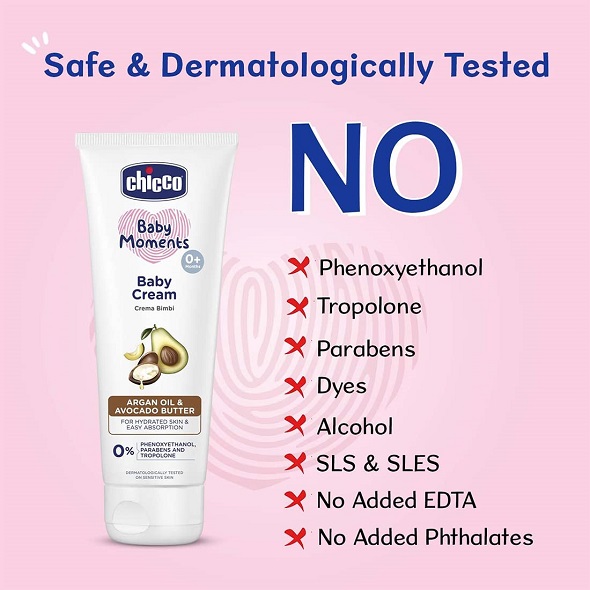 Chicco Baby Moments Baby Cream for Babies with Argan Oil & Avocado Butter