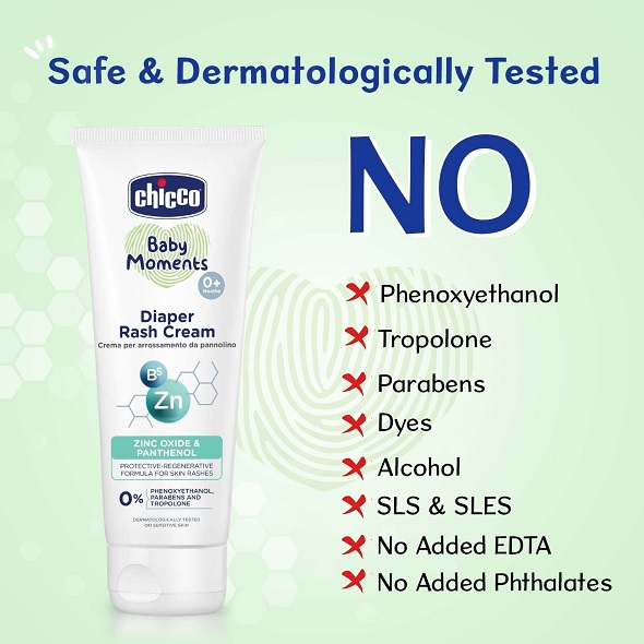 Chicco Baby Moments Diaper Rash Cream, New Advanced Triple Protection Skin Shield Formula with Natural Ingredients to Prevent Rashes & Irritation, No Phenoxyethanol & Parabens
