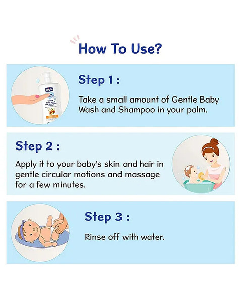 Chicco Baby Moments Gentle Body Wash And Shampoo For Rich Moisturised Skin & Soft Hair