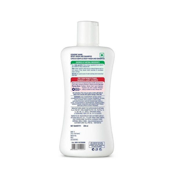 Chicco Baby Moments Gentle Body Wash And Shampoo For Rich Moisturised Skin & Soft Hair
