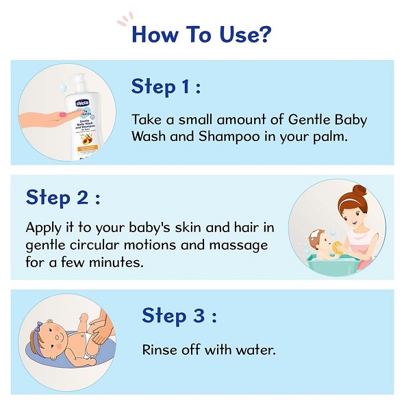 Chicco Baby Moments Gentle Body Wash And Shampoo For Rich Moisturised Skin & Soft Hair