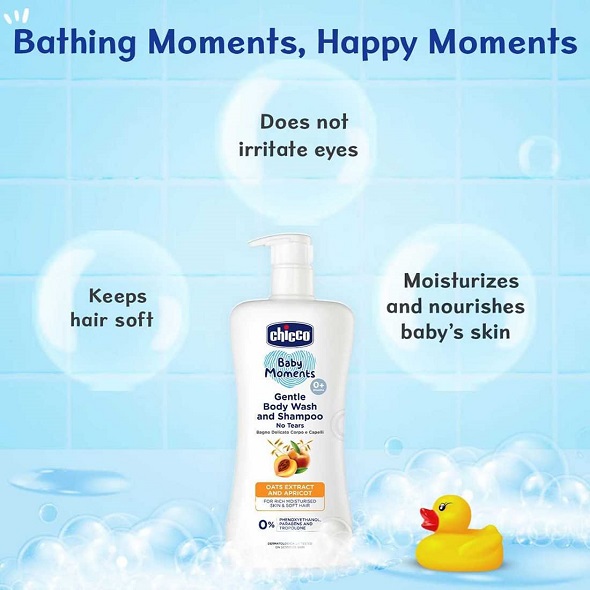 Chicco Baby Moments Gentle Body Wash And Shampoo For Rich Moisturised Skin & Soft Hair