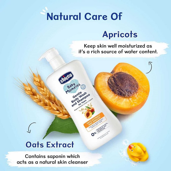 Chicco Baby Moments Gentle Body Wash And Shampoo For Rich Moisturised Skin & Soft Hair