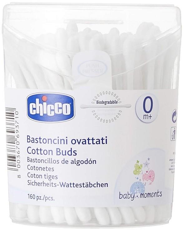 Chicco Cotton Buds with Ear Drum Protection, Made of Paper Stem, Safe and Hygienic for Babies, Biodegredable, 90 count