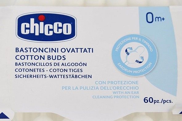 Chicco Cotton Buds with Ear Drum Protection, Made of Paper Stem, Safe and Hygienic for Babies, Biodegredable, 90 count