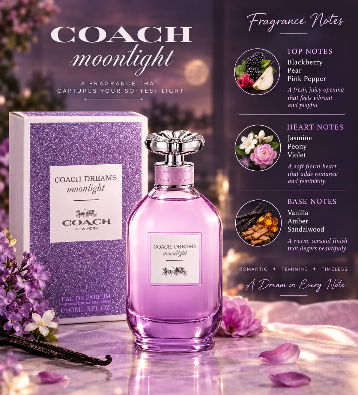 Coach Coach Dreams Moonlight Perfume For Women EDP 90ml