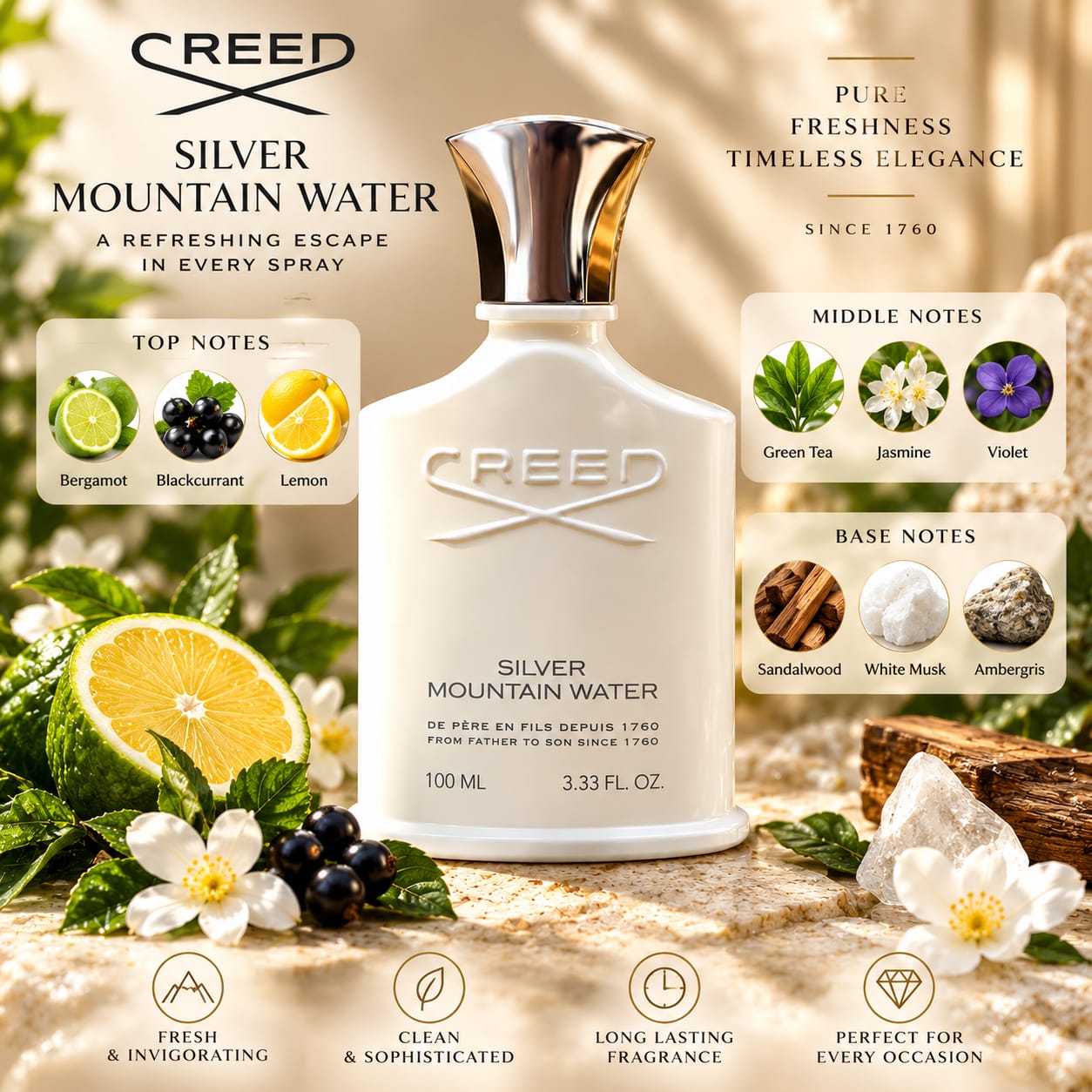 Creed Silver Mountain Water Perfume EDP 100ml