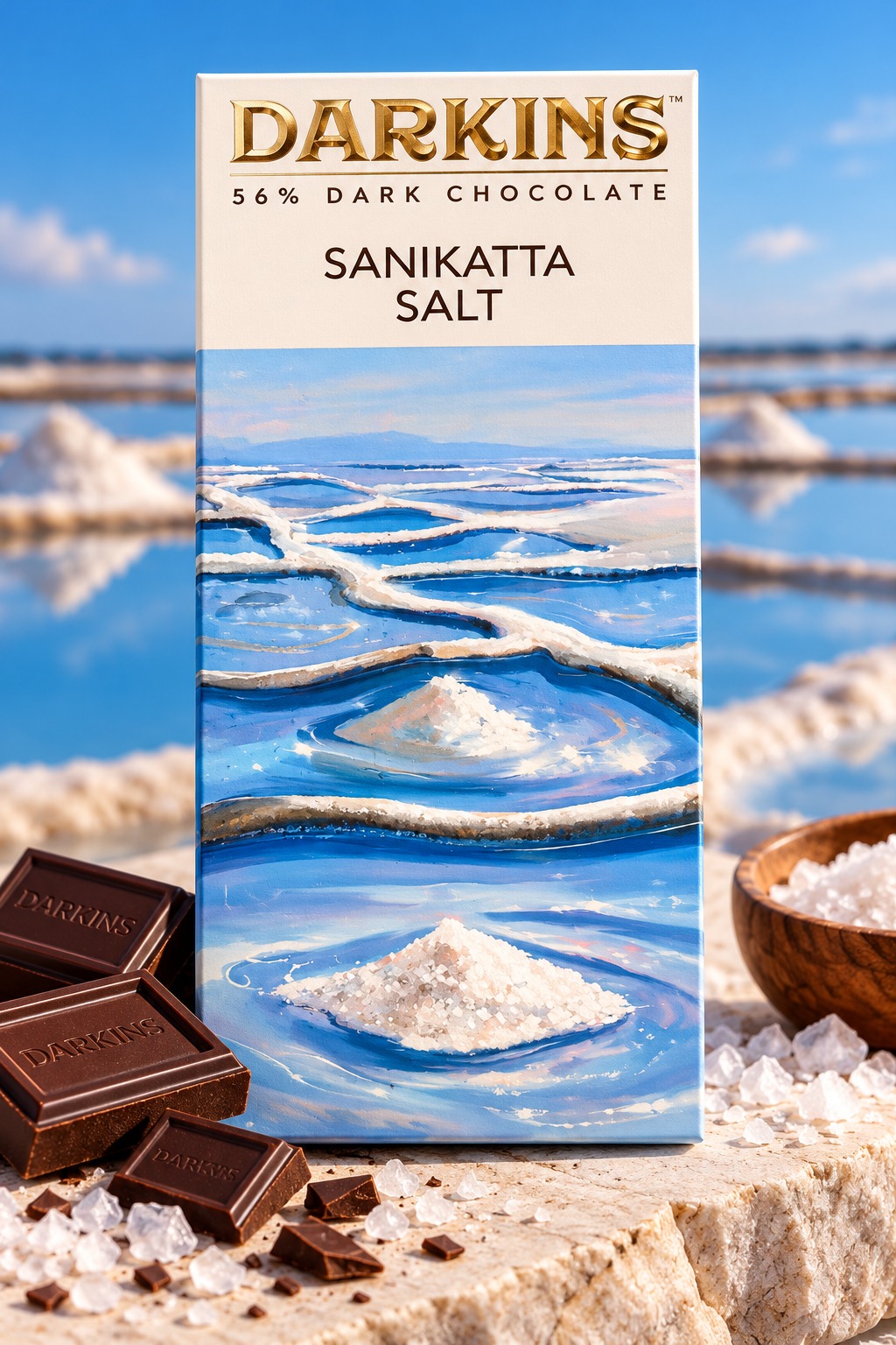 DARKINS INDIAN ARTISANAL CHOCOLATE 56% Dark Chocolate With Sanikatta Salt 50g