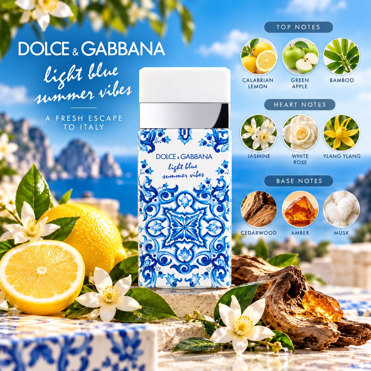 Dolce & Gabbana Light Blue Summer Vibes Perfume For Women EDT 100ml