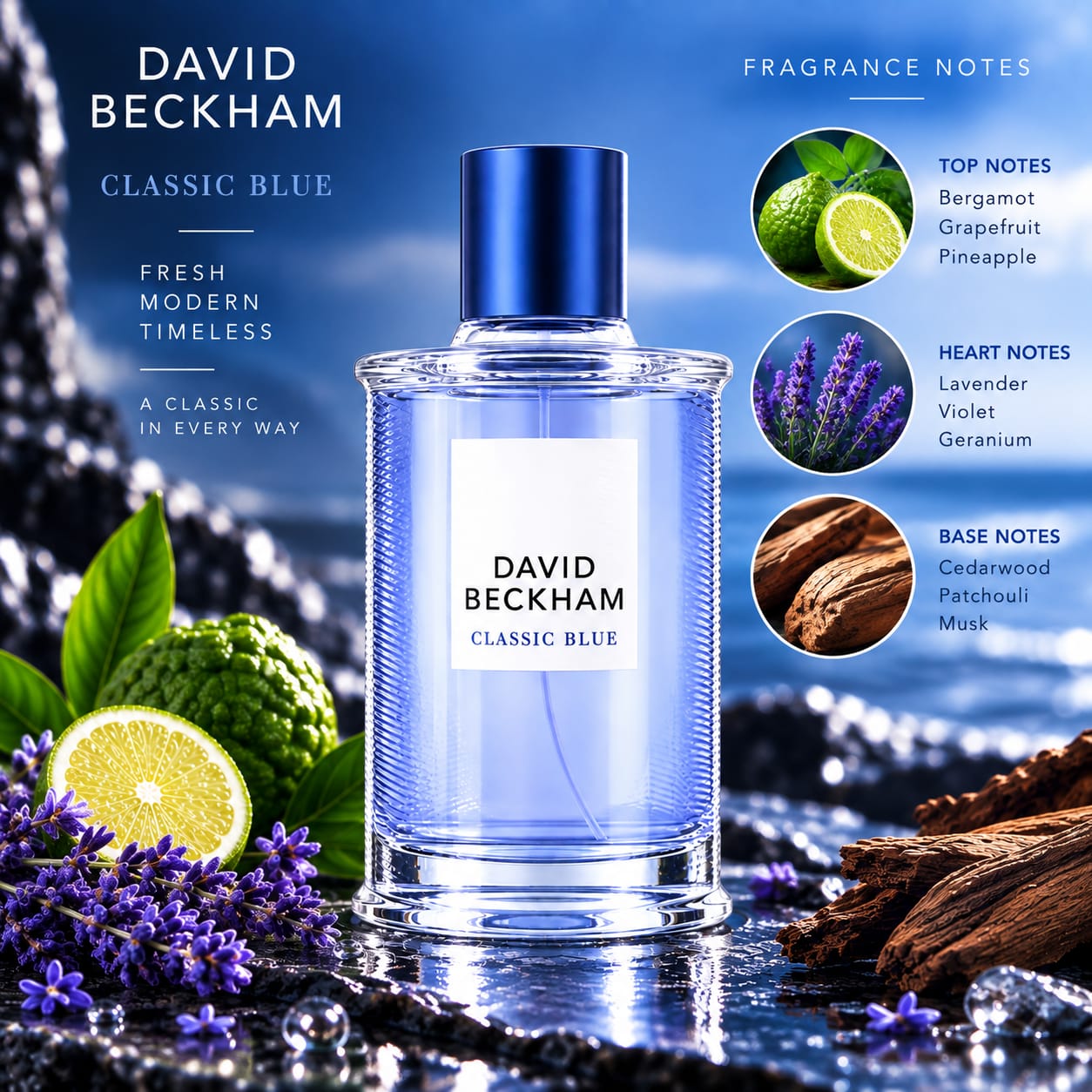 David Beckham Classic Blue Perfume For Men EDT 100ml