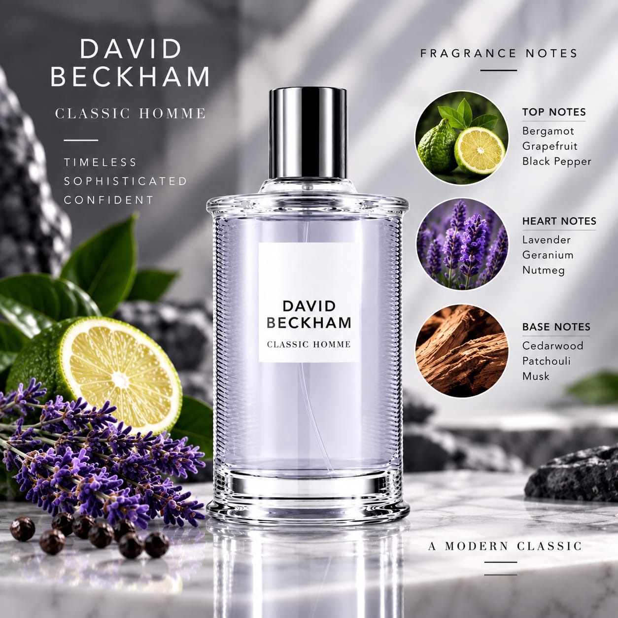 David Beckham Classic Homme Perfume For Men EDT 100ml