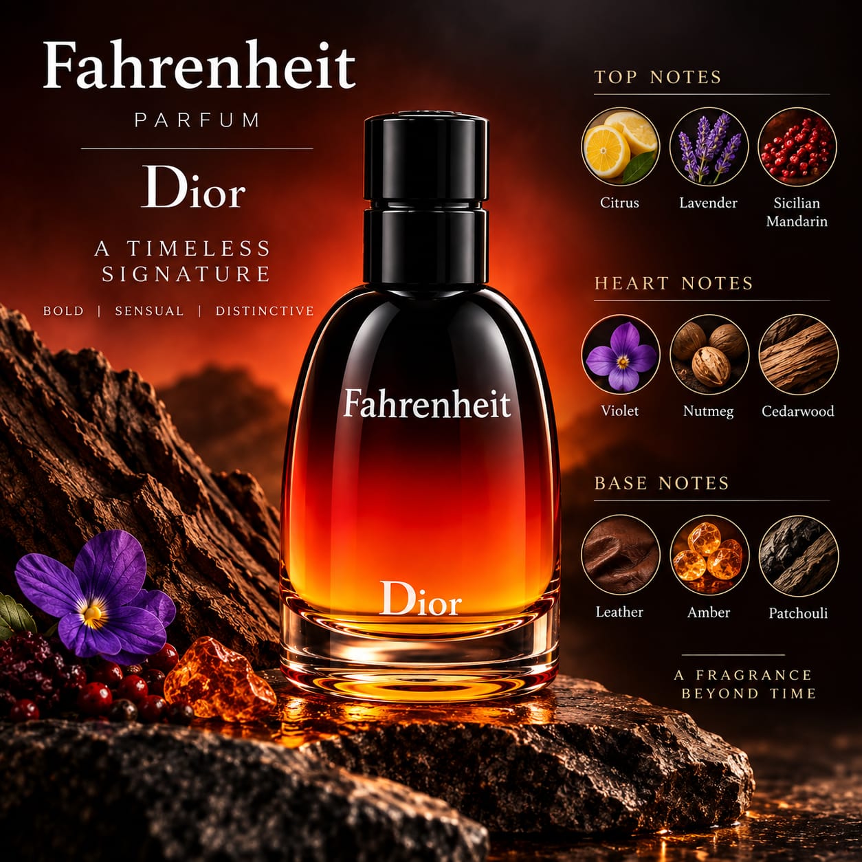 Dior Fahrenheit Parfum Perfume For Men 75 ml