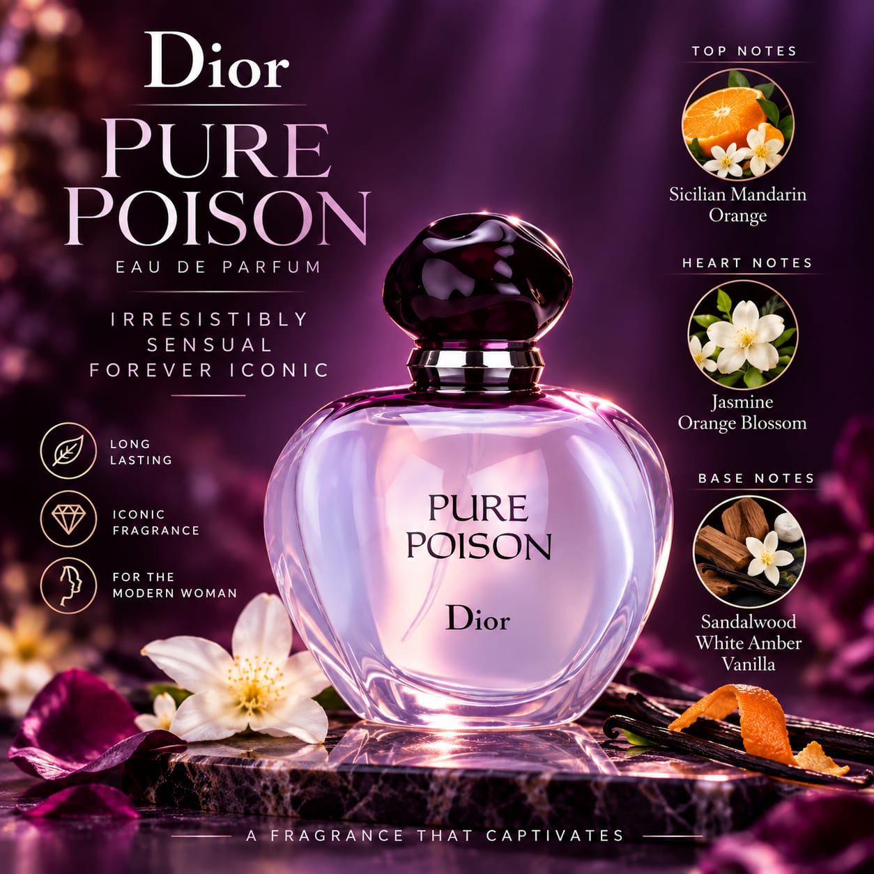 Dior Pure Poison Perfume For Women EDP 100ml