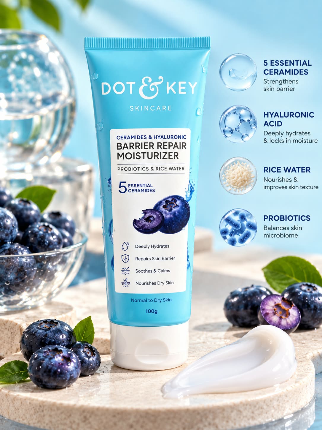 Dot & Key Ceramides & Hyaluronic Barrier Repair Moisturizer 120gm