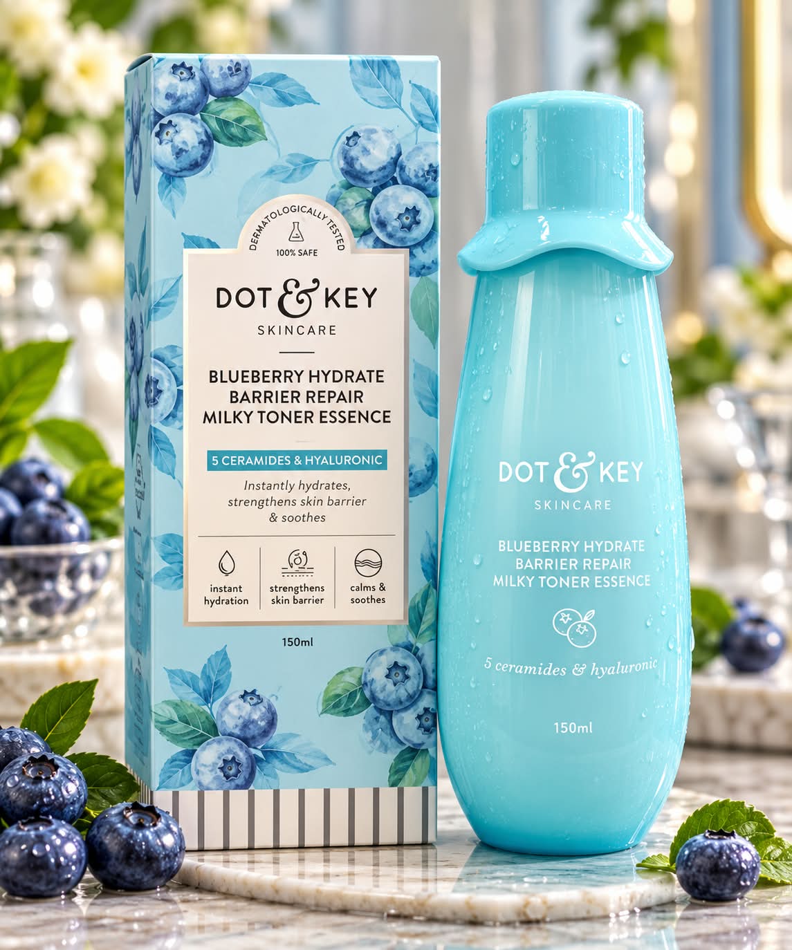 Dot & Key Blueberry Hydrate Barrier Repair Milky Toner Essence 150ml