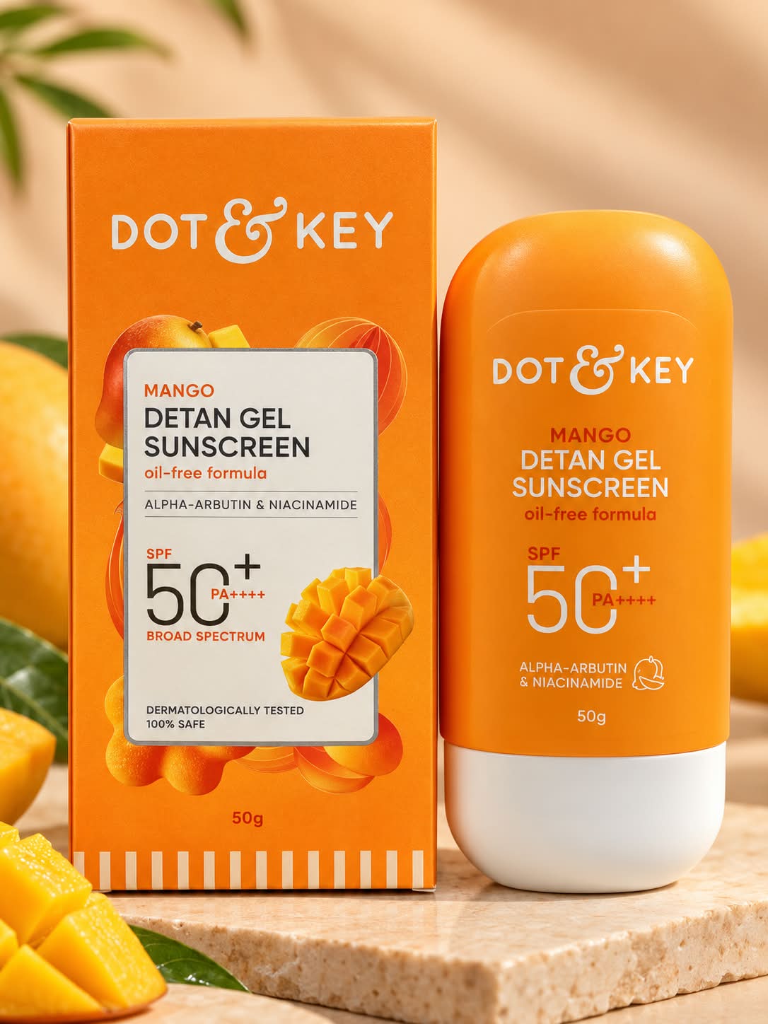 Dot & Key Mango Detan Gel Sunscreen Oil - Free Formula SPF 50+ PA++++