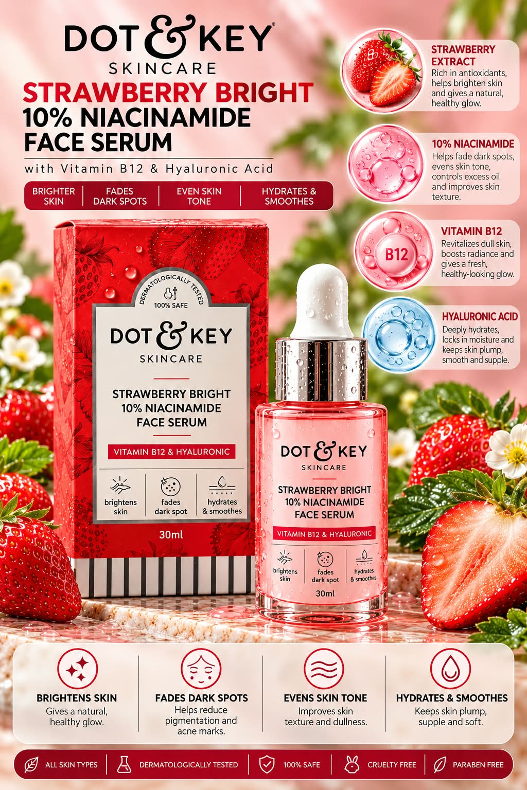 Dot & Key  Strawberry Bright 10% Niacinamide Face Serum 30ml