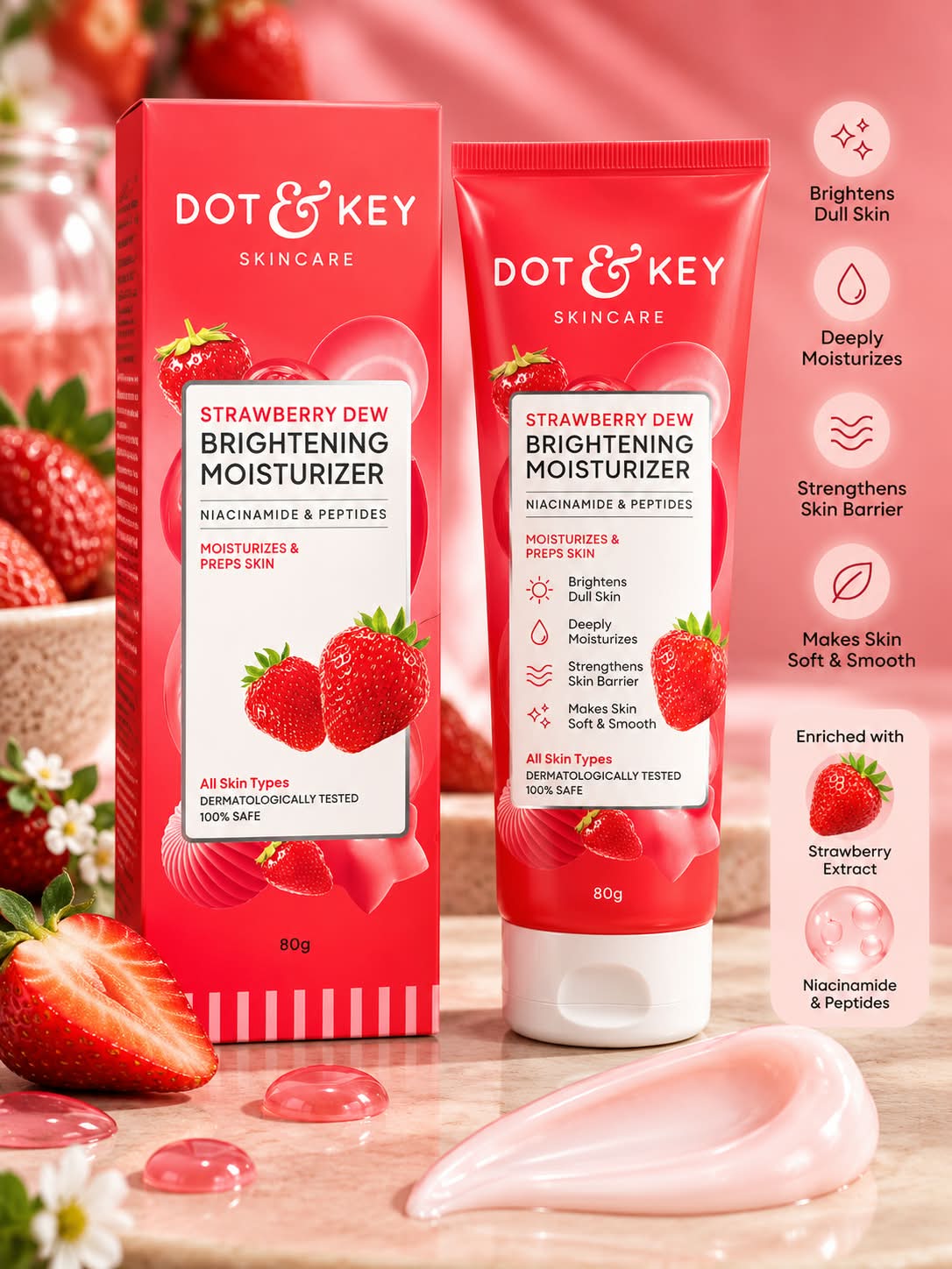 Dot & Key Strawberry Dew Brightening Moisturizer 80gm