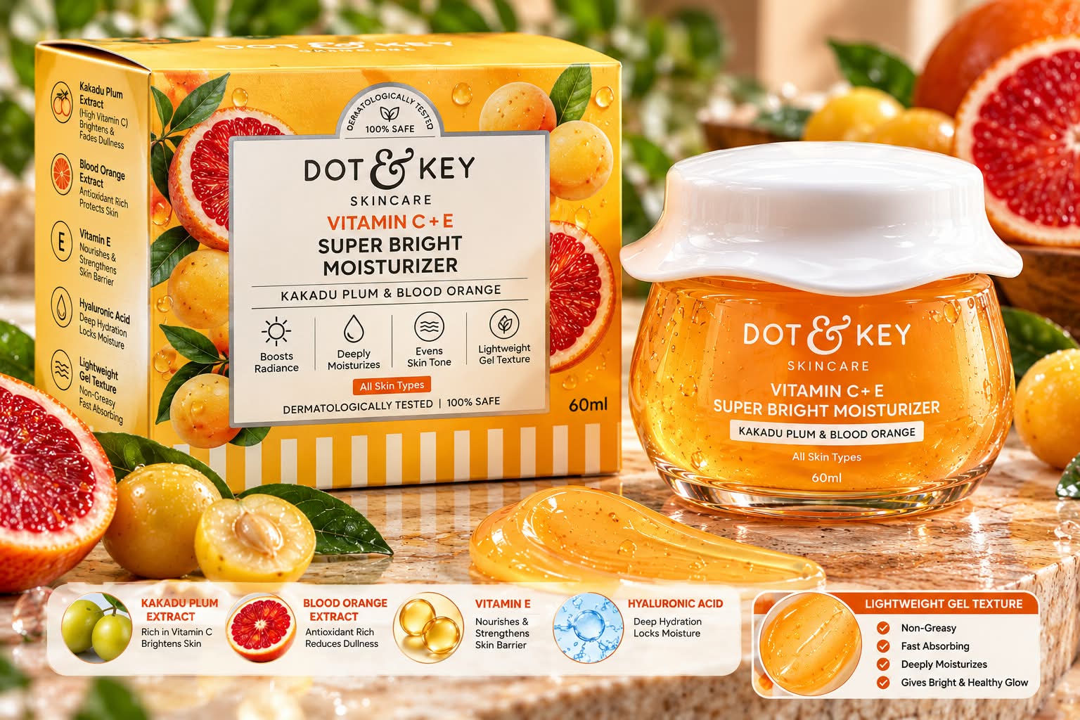 Dot & Key Vitamin C + E Super Bright Moisturizer Kakadu Plum & Blood Orange 60ml