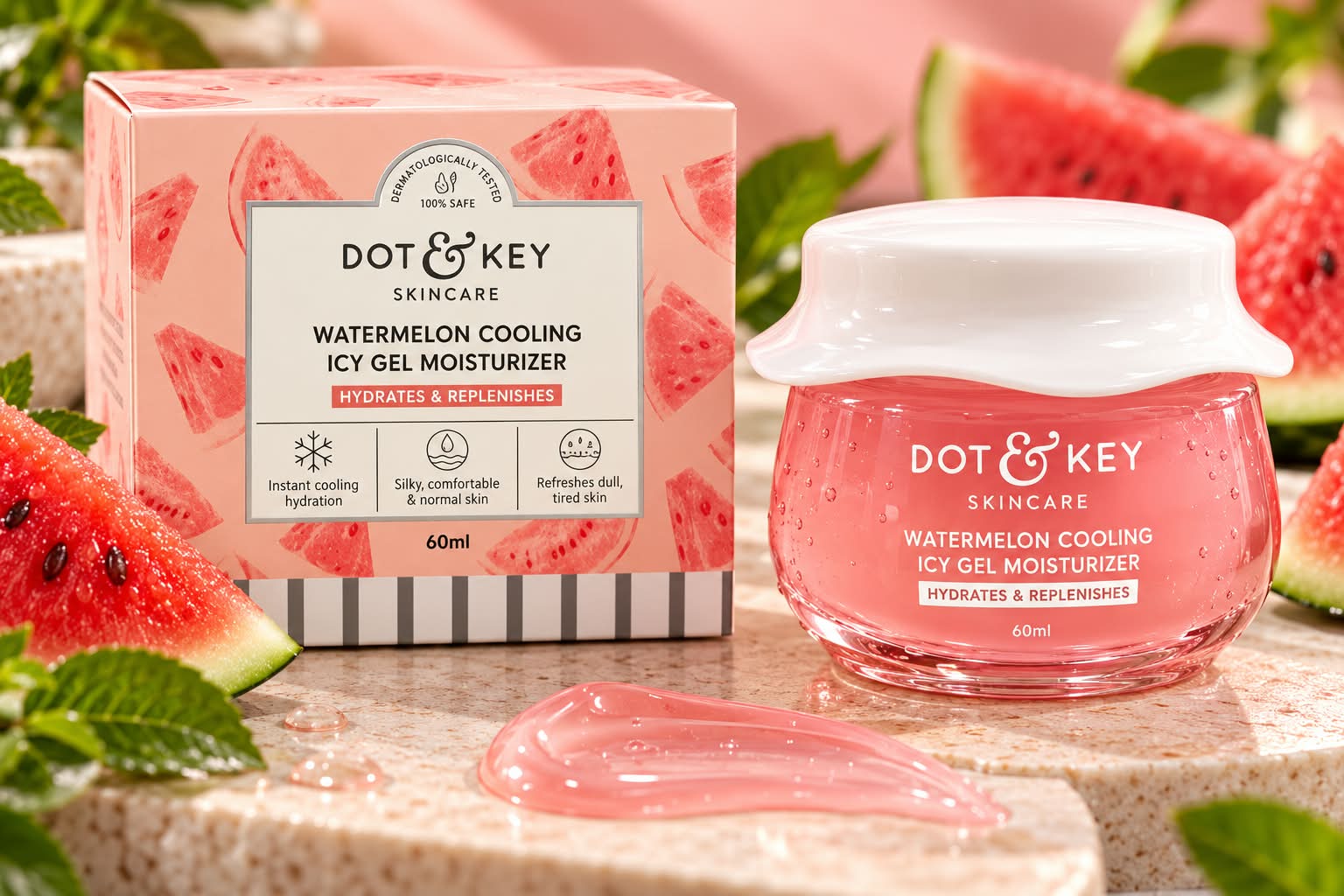 Dot & Key  Skin Care Watermelon Cooling ICY Gel Moisturizer Liquid Ice + Hyaluonic 60ml
