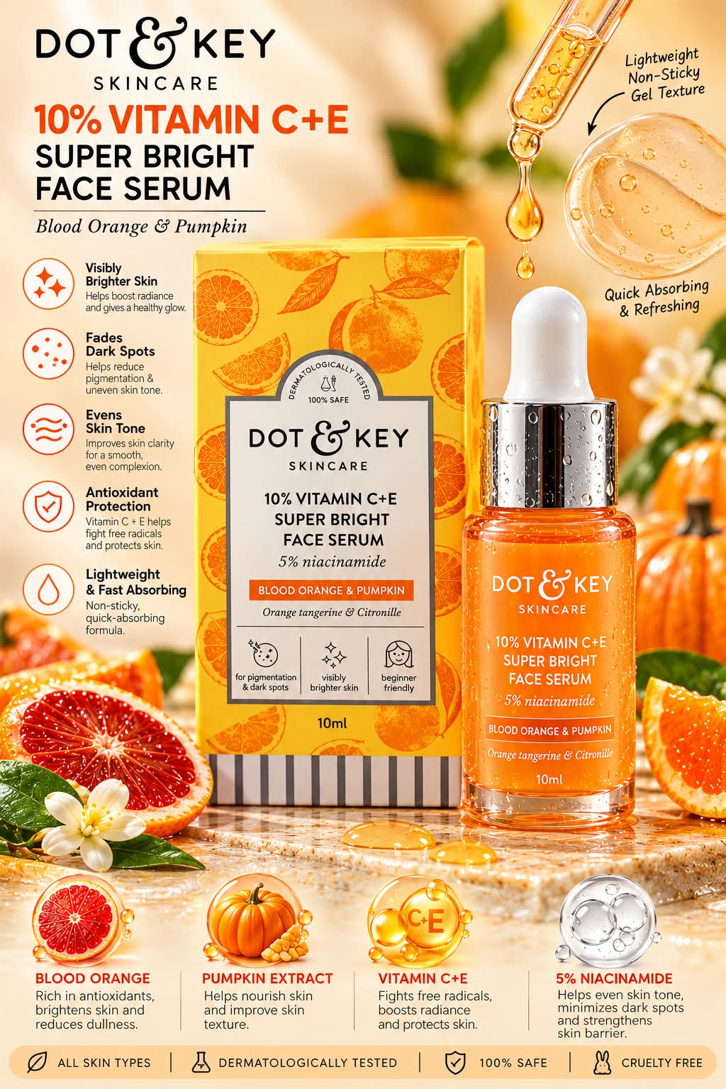 Dot & Key 10% Vitamin C + E Super Bright Face Serum 5% Niacinamide