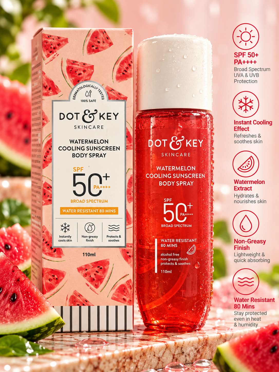 Dot & Key Watermelon Cooling Sunscreen Body Spray SPF 50+ PA++++ 110ml