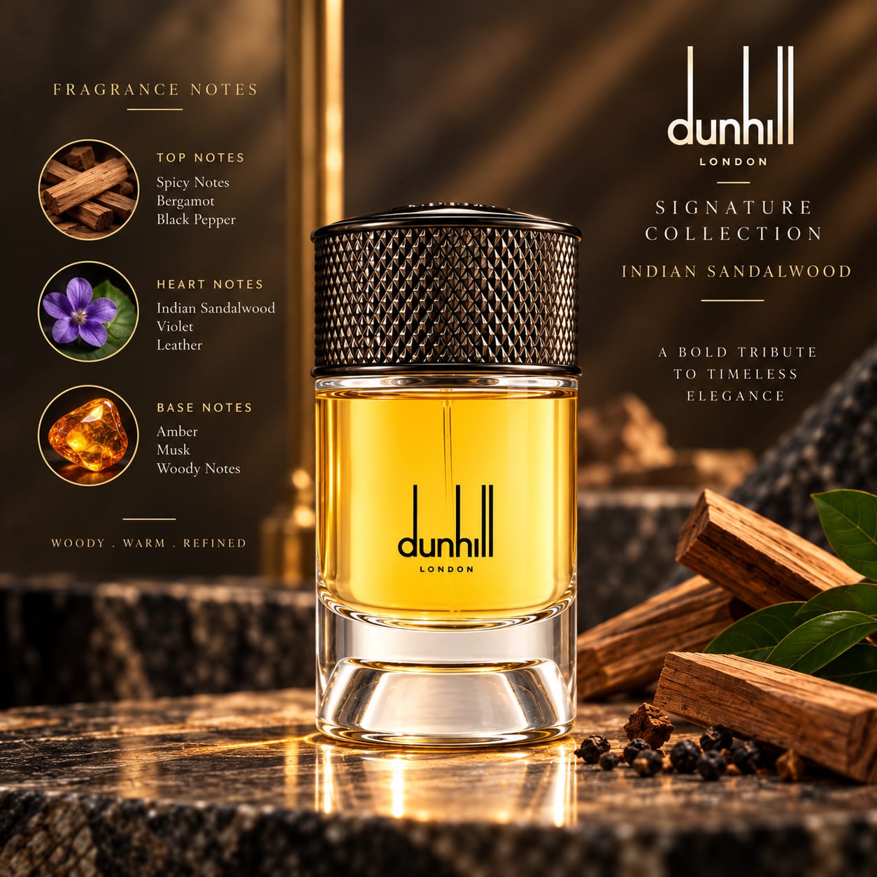 Dunhill Signature Collection Indian Sandalwood Perfume For Men EDP 100ml