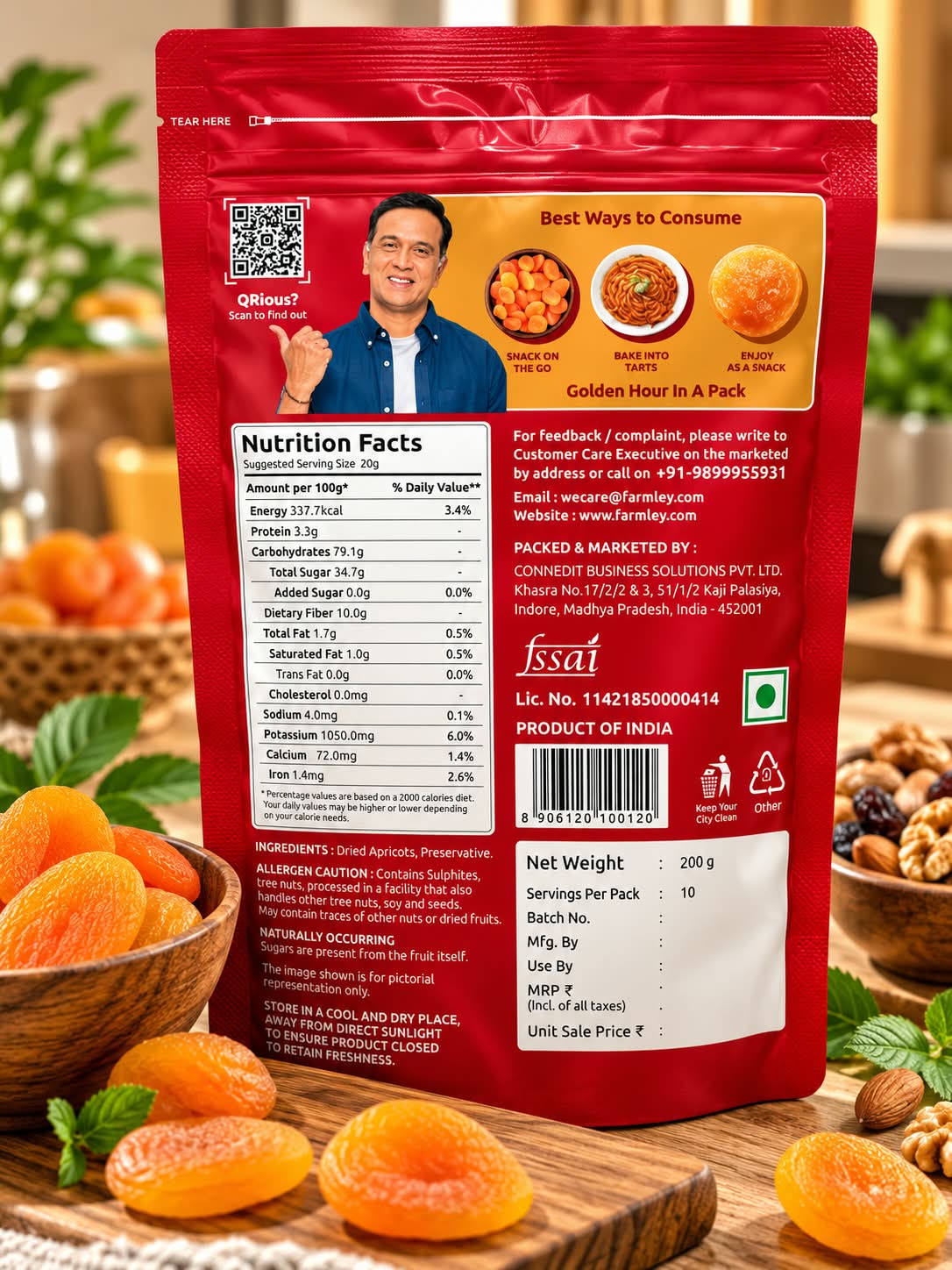 Farmley Dried Seedless Apricots 200g