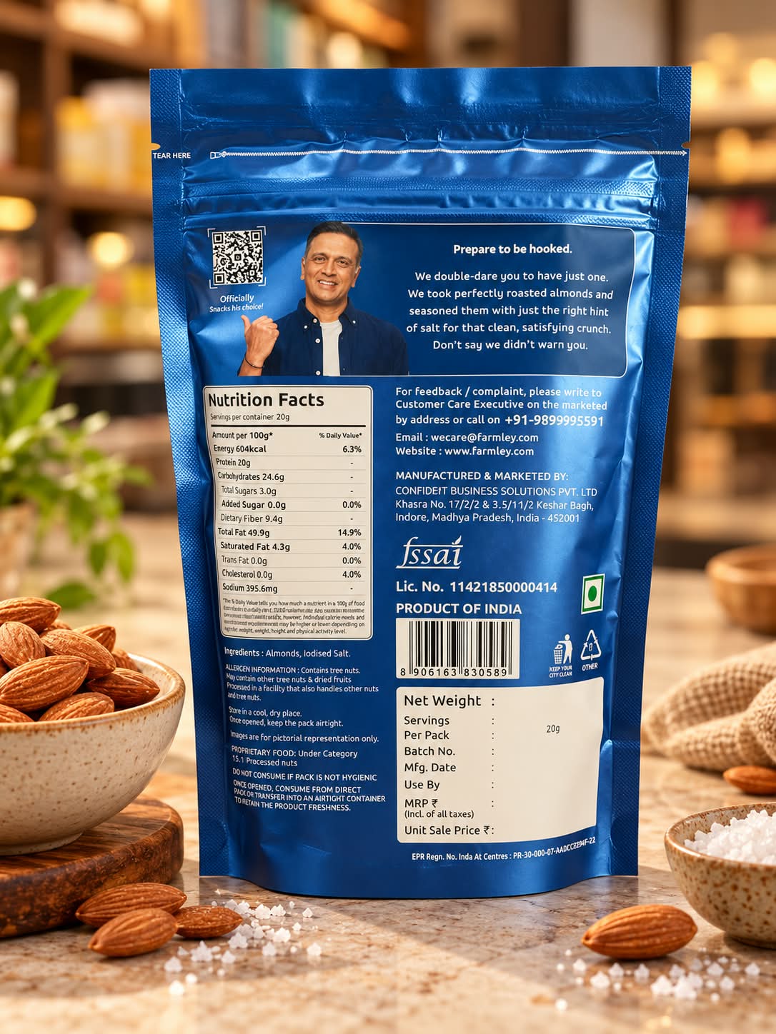 Farmley Classic Salted Almonds 200g